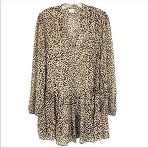 Anthropologie By Together Leopard Print Chiffon Dress